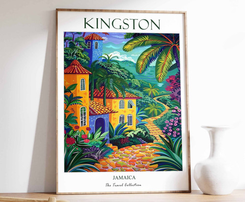 7_Kingston Print, Kingston Travel Poster, Jamaica Travel Poster, Caribbean Print