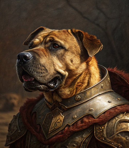 Custom Pet Portrait Painting Canvas Digital ArtRenaissance Dog Portrait from Pho