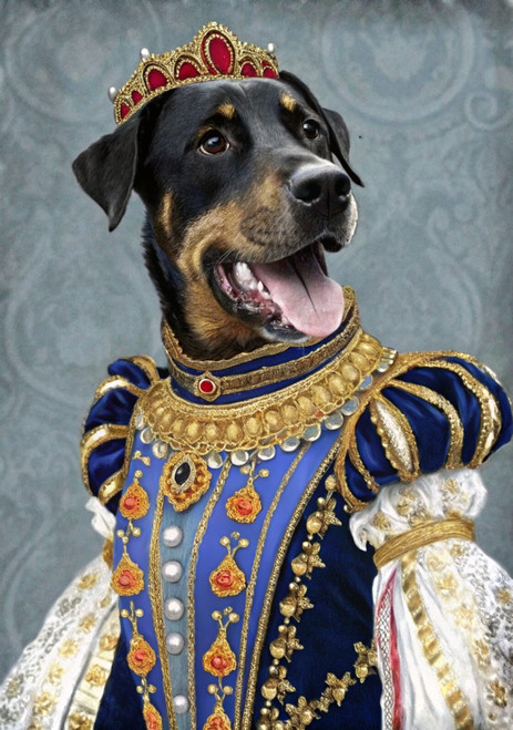 Regal Rottweiler – Renaissance Noble Dog Painting Print