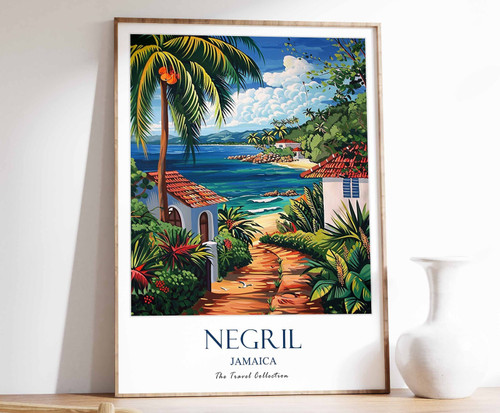 12_Negril Print, Negril Travel Poster, Jamaica Travel Poster, Caribbean Print, T