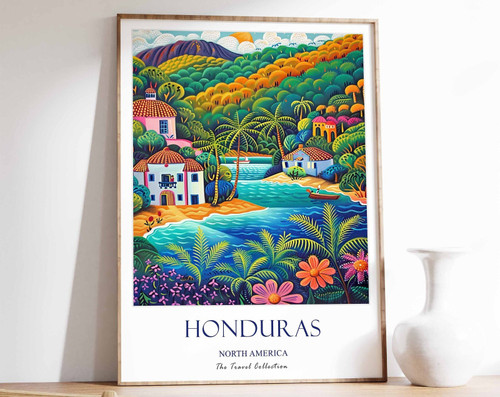 4_Honduras Print, Honduras Travel Poster, North America Travel Poster, Caribbean