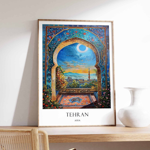 7_Tehran Poster, Islamic Decor, Islamic Art, Middle Eastern Art, Tehran Gift, Te