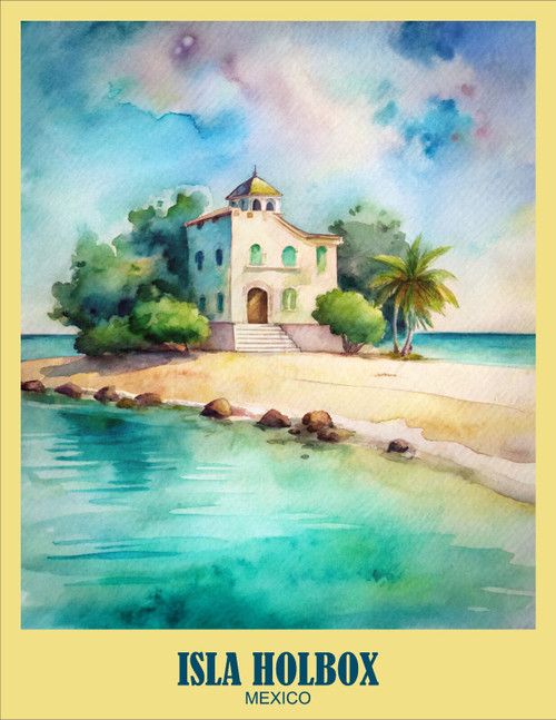 Isla Holbox Quintana Roo Mexico Turistic Poster 3 Wall Art Travel Decor Print