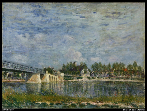 alfred-sisley--bridge-at-saint-mammes_16760591977_o(1) Poster Canvas Movie Film