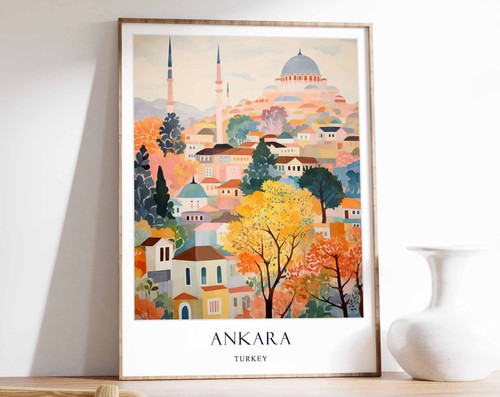1_Ankara Poster, Turkey Poster, Travel Poster, Ankara Travel, Cityscape Poster,