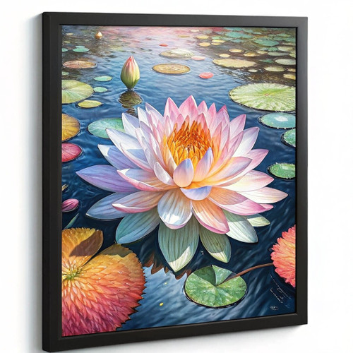Lotus Flower Wall Art Pink Flower Artwork For The Bedroom Lotus Lounge Art (1) P