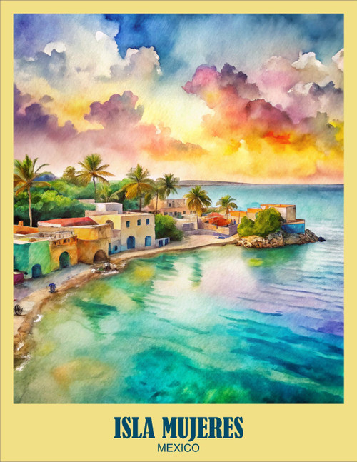 Isla Mujeres Quintana Roo Mexico Turistic Poster 3 Wall Art Travel Decor Print