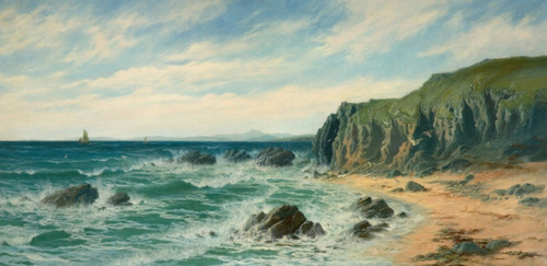 Edward Moore Coastal Scene Sea Seascape Waves Coastbeach Cliff Poster Canvas Pri