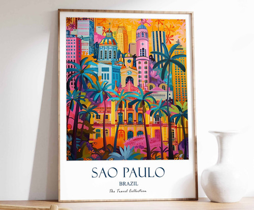 6_Sao Paulo Print, Sao Paulo Travel Poster, Brazil Travel Print, Tropical Decor,