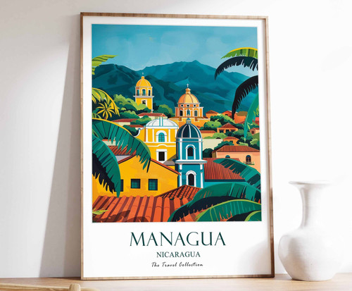 12_Managua Print, Managua Travel Poster, Nicaragua Travel Print, Tropical Decor,