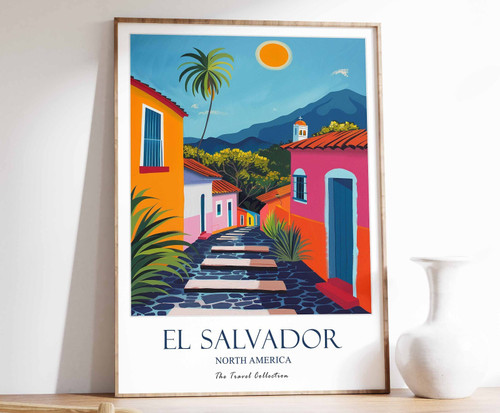 12_El Salvador Print, El Salvador Travel Poster, North America Travel Poster, Ca