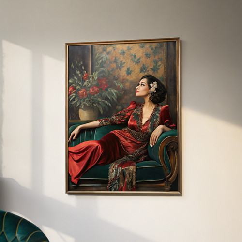 1930s glamourous female on sofa vintage style art print - 1930s vintage female a