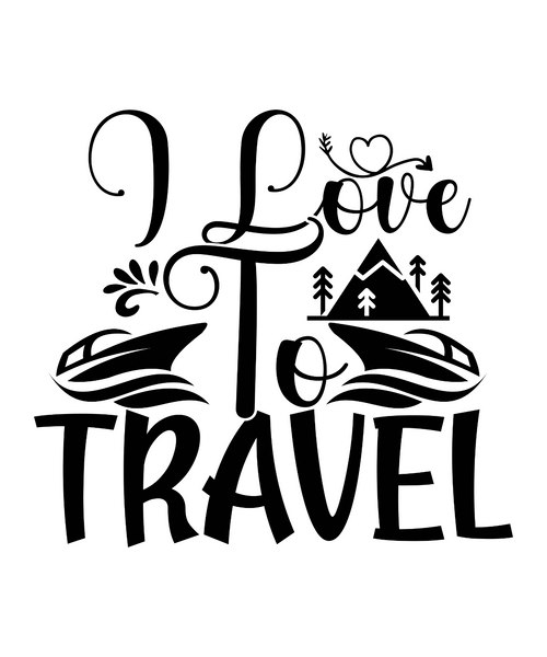I Love To Travel-01 Poster Text for you Canvas Print A0 A1 A2 A3 A4 A5 A6 Art Wa