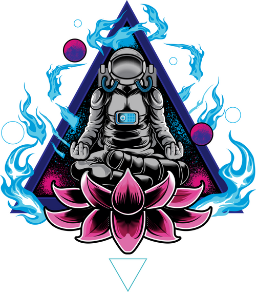 120. Astronaut Meditation Fun Gift Poster Canvas Print A0 A1 A2 A3 A4 A5 A6 Art