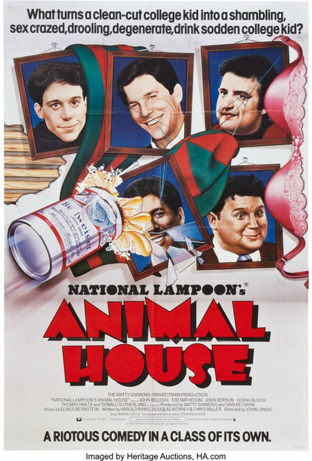 NATIONAL LAMPOON'S ANIMAL HOUSE (1978) 5 Poster Canvas Movie Film Print A0 A1 A2