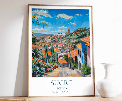 7_Sucre Print, Sucre Travel Poster, Bolivia Travel Print, Tropical Decor, Botani