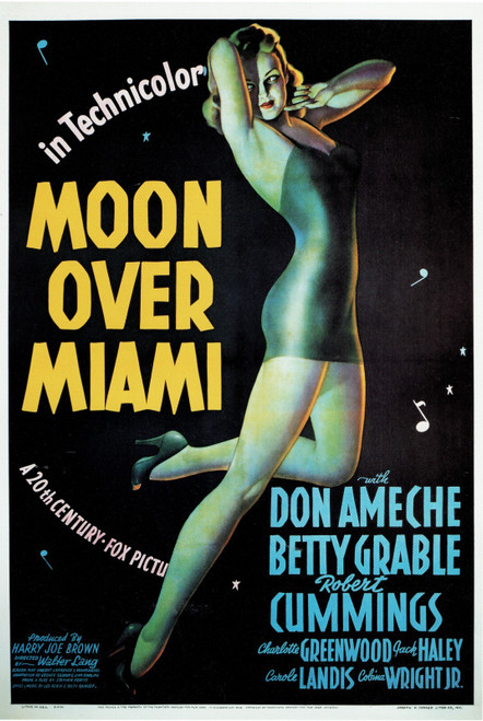 Moon Over Maiami - Us- 1941 Poster Canvas Movie Film Print A0 A1 A2 A3 A4 A5 A6