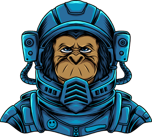 104. Astromonkey Fun Gift Poster Canvas Print A0 A1 A2 A3 A4 A5 A6 Art Wall Deco