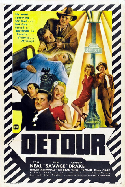 Detour (1945)_1 Movie Film Poster Canvas iconic design