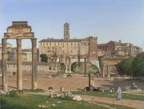 ECKERSBERG, Christoffer Wilhelm - View of the Forum in Rome Poster Canvas Print