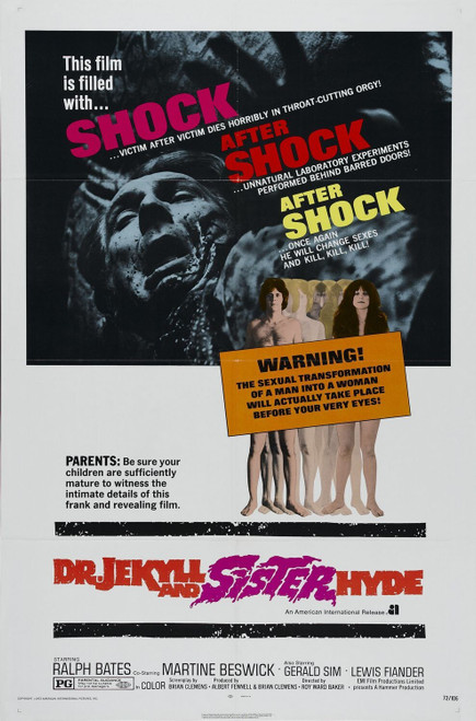 Dr. Jekyll and Sister Hyde (1972)_0 Movie Film Poster Canvas iconic design