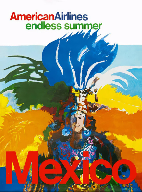 American Airlines Mexico Travel Poster-artofuniverse0