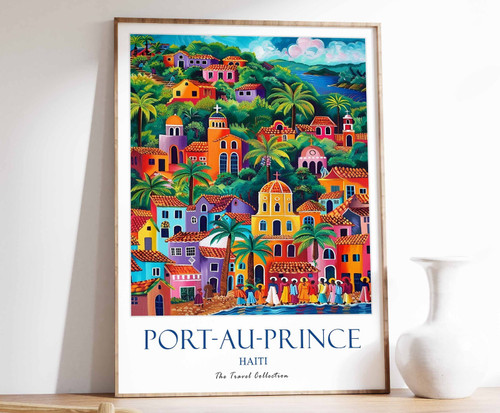 10_Port-Au-Prince Print, Port-Au-Prince Travel Poster, Haiti Travel Poster, Cari