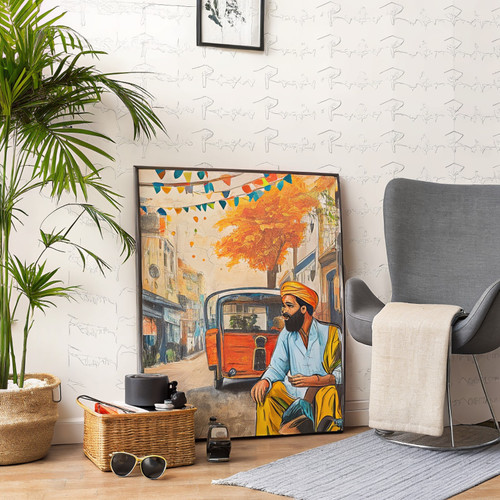 Keke Driver Digital Printable Wall Art Nigerian West African Black man Abstract