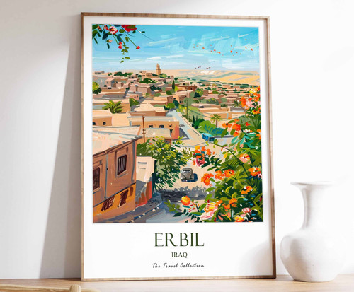 5_Erbil Print, Erbil Travel Poster, Middle East Travel Print, Islamic Decor, Gif