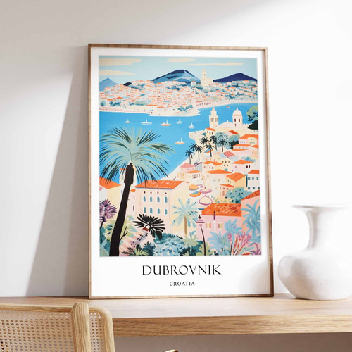 14_Dubrovnik Poster, Croatia Poster, European Poster, Medieval Poster, Coastal D