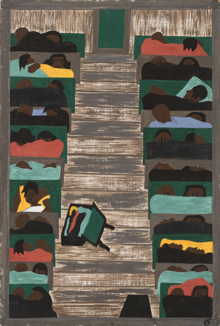 Jacob Lawrence - The trains were packed continually with migrants Poster Canvas
