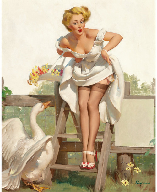 Gil Elvgren - Pinup Girl - Worth a Gander 1951 Poster Canvas Movie Film Print A0