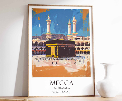 11_Mecca Print, Mecca Travel Poster, Saudi Arabia Poster, Islamic Decor, Middle