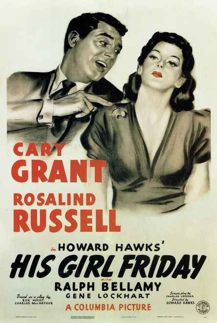 His Girl Friday - Us 1940 small Poster Canvas Movie Film Print A0 A1 A2 A3 A4 A5