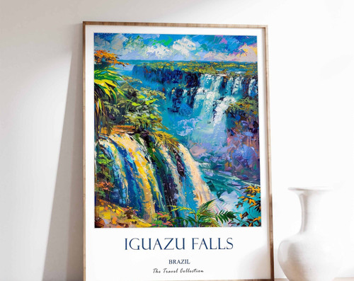 7_Iguazu Falls Travel Poster, Iguazu Falls Print, South America Travel Art, Sout