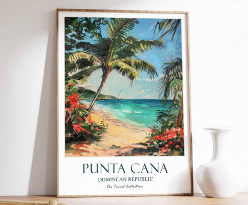 6_Punta Cana Print, Punta Cana Travel Poster, Dominican Republic Travel Art, Flo
