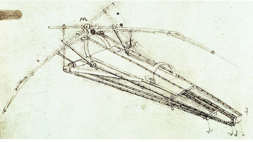 Leonardo da Vinci - Drawing of a Flying Machine Art Gallery Poster Canvas Print