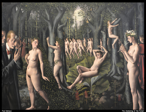 paul-delvaux - -the-awakening-of-the-forest - jpb_18847589865_o(1) Poster Canvas