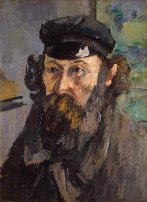Cezanne Paul - Self-Portrait in a Casquette Poster Canvas Movie Film Print A0 A1