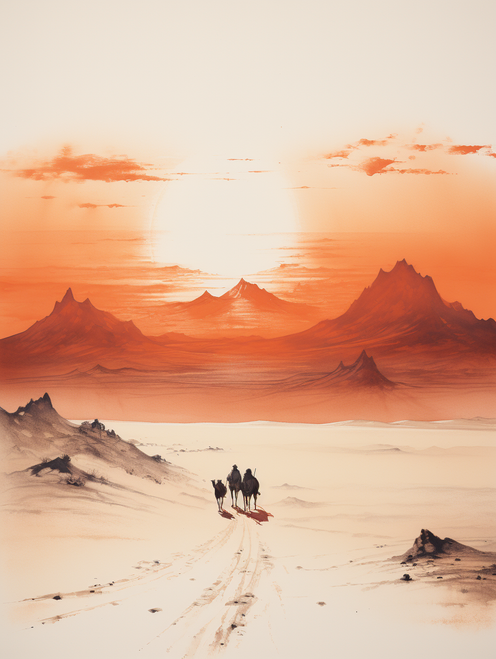 THE_Sahara_Desert_vast_sand_dunes_with_silhouettes_of_c_55970f3e-9a0d-45c4-ac10-