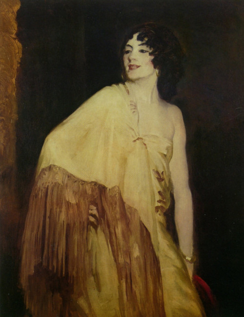 1908 Robert Henri Danseuse au chale jaune Dancer in a Yellow Shawl American pain
