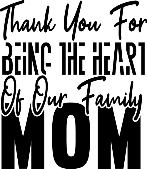 Thank you for being the heart of our family, Mom Poster Canvas Movie Film Print