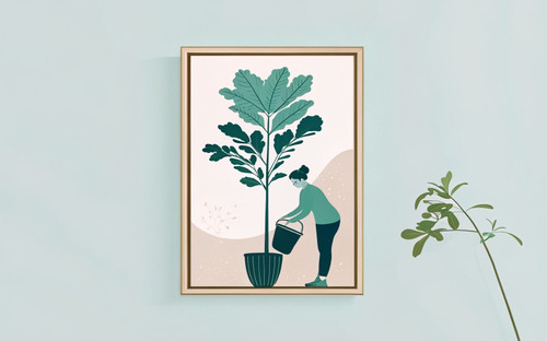 Banana Palm Leaf Plant Botanical Art Print - Unframed A6 A5 A4 A3 A2 A1 - Teal P