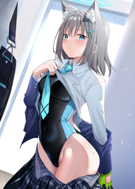 Shiroko Swimsuit Undressing Anime E Girl Poster Canvas Movie Film Print A0 A1 A2