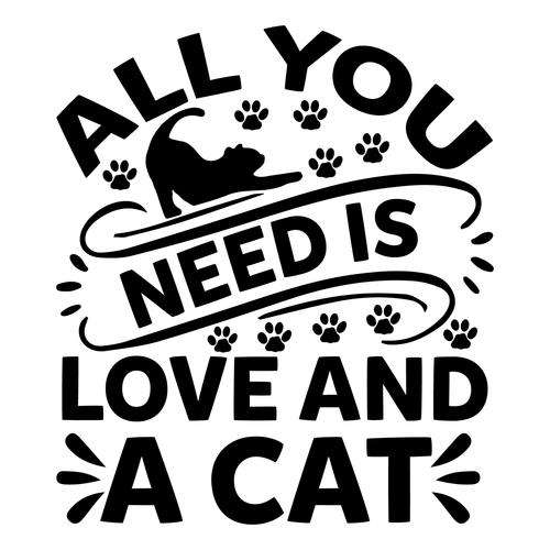 all you need is love and a cat-01 (2) Poster Canvas Movie Film Print A0 A1 A2 A3