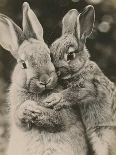 MamaBabyBunny-2-3by4 Poster Canvas Funny Annimals Pritnt A0 A1 A2 A3 A4 A5 A6