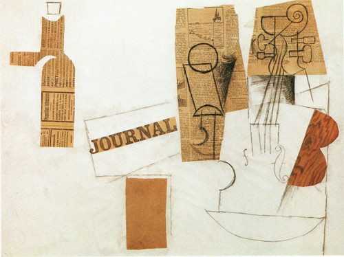 Pablo Picasso - Bouteille Verre and Violon 1913 Poster Canvas Movie Film Print A