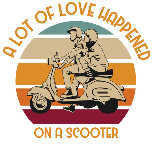 A Lot of Love Happened on a Scooter Fun Gift Poster Canvas Print A0 A1 A2 A3 A4