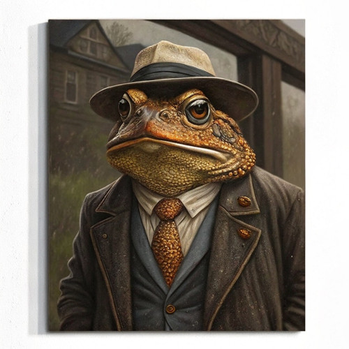 Vintage Toad In A Suit Poster Print Toad Art Gift Animal Wall Art Frog Print (3)
