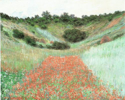 Monet- Popy Field in a Hollow near Giverny Poster Canvas Movie Film Print A0 A1